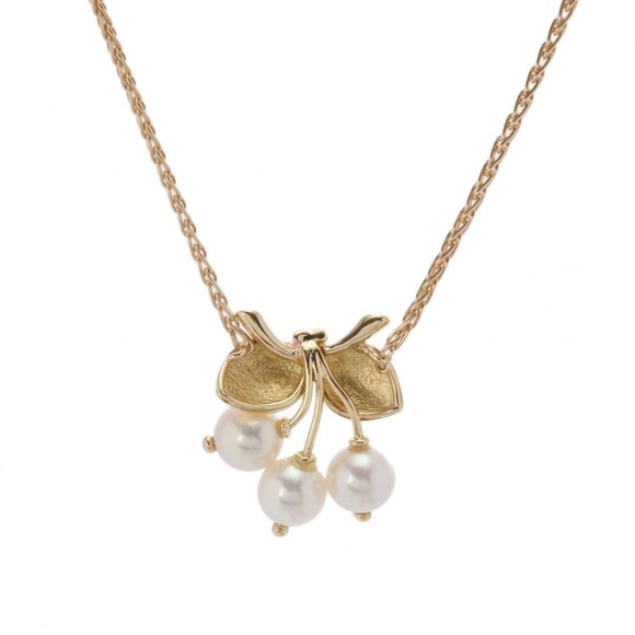 VAN CLEEF & ARPELS Ribbon motif 3P Pearl necklace